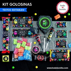 Among Us: kit etiquetas de golosinas