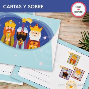 Reyes Magos: papeles de carta y sobre