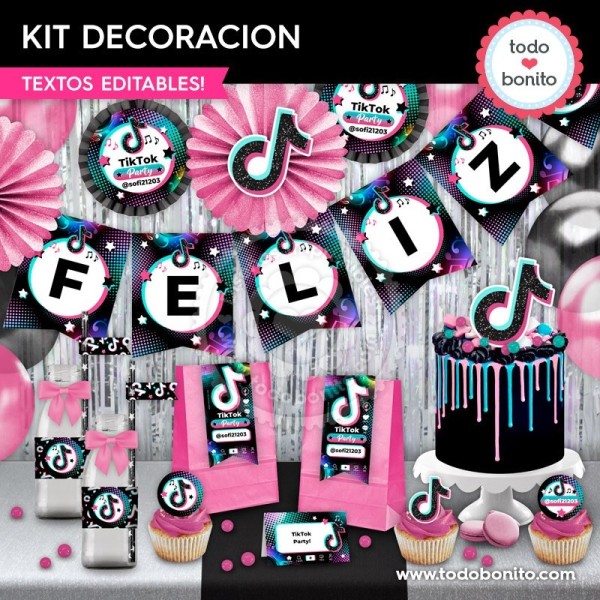 TikTok: kit imprimible decoración de fiesta