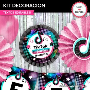 TikTok: kit imprimible decoración de fiesta