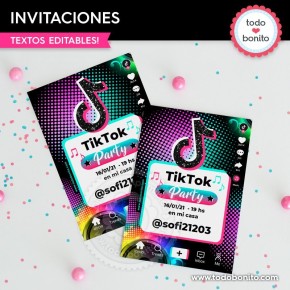 TikTok: invitación imprimible y digital