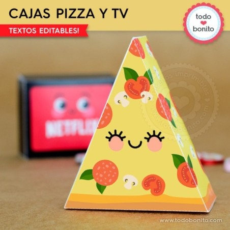 Netflix y Pizza: caja con forma