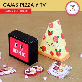 Netflix y Pizza: caja con forma