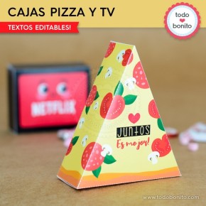 Netflix y Pizza: caja con forma