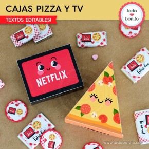 Netflix y Pizza: caja con forma