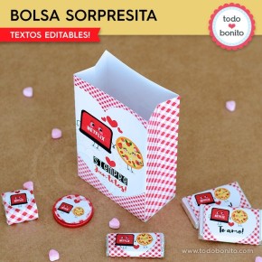 Netflix y Pizza: bolsa sorpresita para imprimir