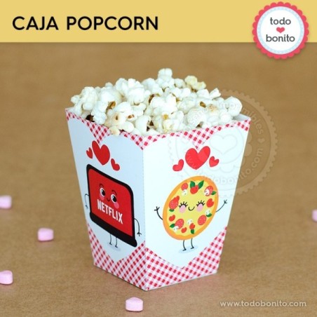 Netflix y Pizza: caja popcorn