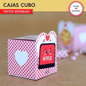 Netflix y Pizza: cajas cubo