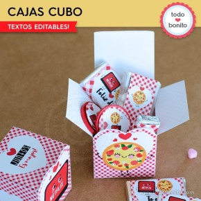 Netflix y Pizza: cajas cubo