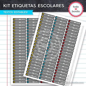 Pacman: Kit imprimible etiquetas escolares