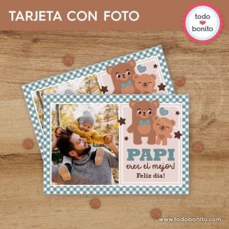 Papá oso: tarjeta con foto