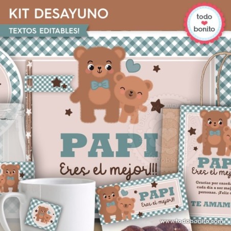 Papá Oso: kit imprimible desayuno