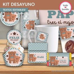 Papá Oso: kit imprimible desayuno