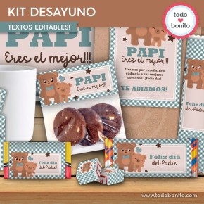 Papá Oso: kit imprimible desayuno