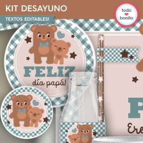 Papá Oso: kit imprimible desayuno