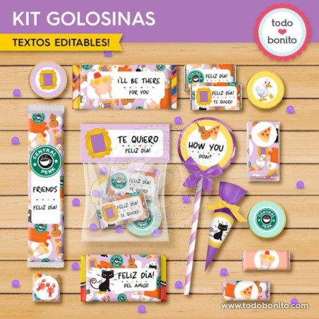 Serie Friends: kit etiquetas de golosinas