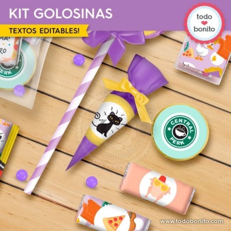 Serie Friends: kit etiquetas de golosinas