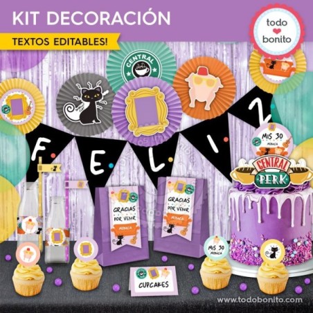 Serie Friends: kit imprimible decoración de fiesta