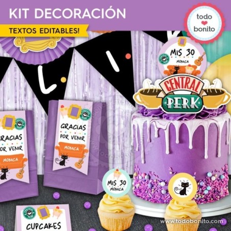 Serie Friends: kit imprimible decoración de fiesta