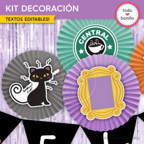 Serie Friends: kit imprimible decoración de fiesta