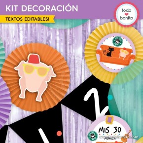 Serie Friends: kit imprimible decoración de fiesta