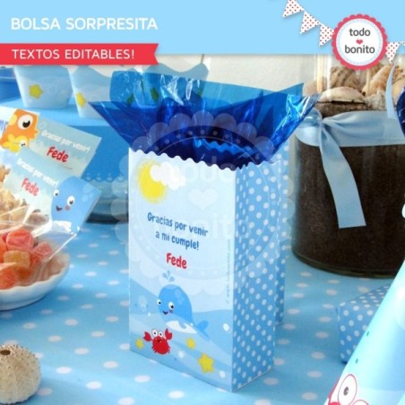 Animalitos de Mar: bolsa sorpresita para imprimir