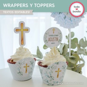 Follaje y Cruz: wrappers y toppers