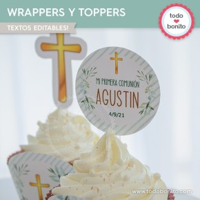 Follaje y Cruz: wrappers y toppers