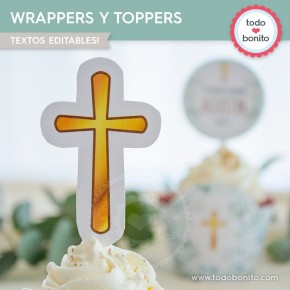 Follaje y Cruz: wrappers y toppers