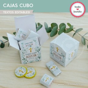 Follaje y Cruz: cajitas cubo