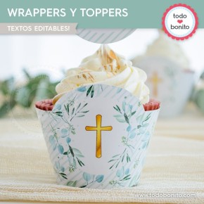 Follaje y Cruz: wrappers y toppers