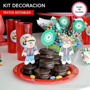 Roblox: kit imprimible decoración de fiesta