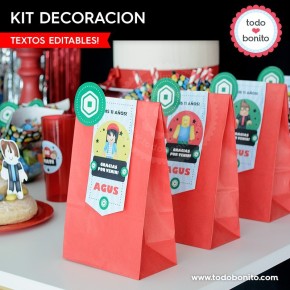 Roblox: kit imprimible decoración de fiesta