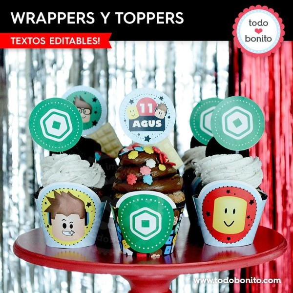 Roblox Free Printable Cake Toppers.  Figuras para cupcakes gratis,  Imprimibles para fiestas gratis, Decoraciones de fiesta de minecraft