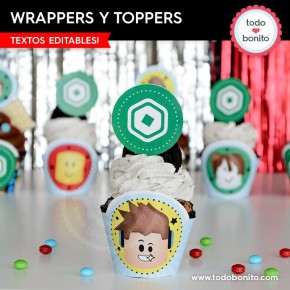 Roblox Free Printable Cake Toppers.  Figuras para cupcakes gratis,  Imprimibles para fiestas gratis, Decoraciones de fiesta de minecraft