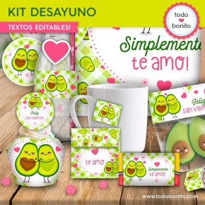 Paltas enamoradas: kit imprimible desayuno