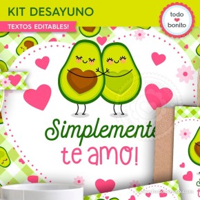 Paltas enamoradas: kit imprimible desayuno