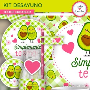 Paltas enamoradas: kit imprimible desayuno