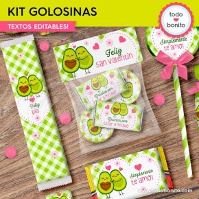 Paltas enamoradas: kit etiquetas de golosinas