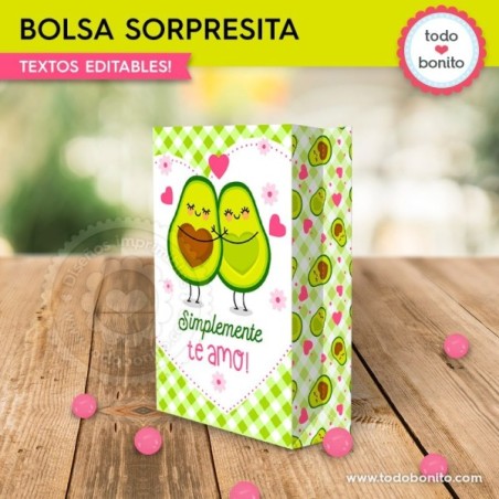 Paltas enamoradas: bolsa sorpresita para imprimir