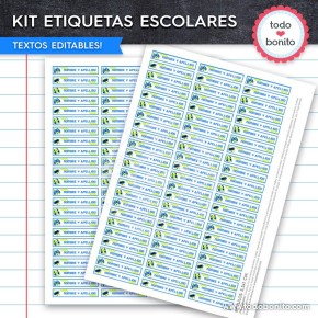 Gamer: Kit imprimible etiquetas escolares