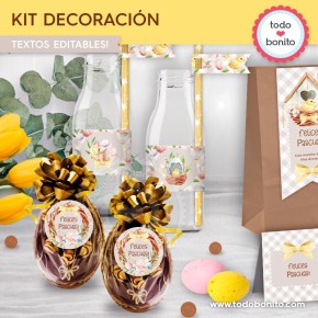 Pascuas pollito: kit imprimible decoración de fiesta