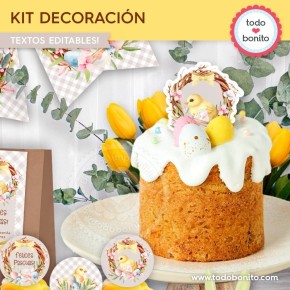 Pascuas pollito: kit imprimible decoración de fiesta