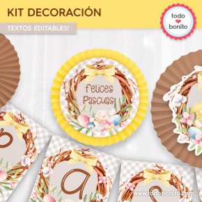 Pascuas pollito: kit imprimible decoración de fiesta