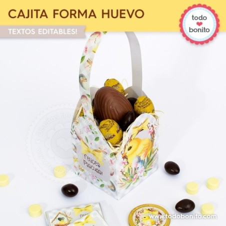 Pascuas pollito: cajita con forma