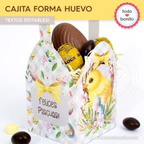 Pascuas pollito: cajita con forma