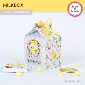 Pascuas pollito: cajita milkbox