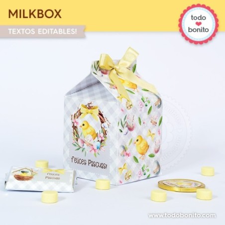 Pascuas pollito: cajita milkbox