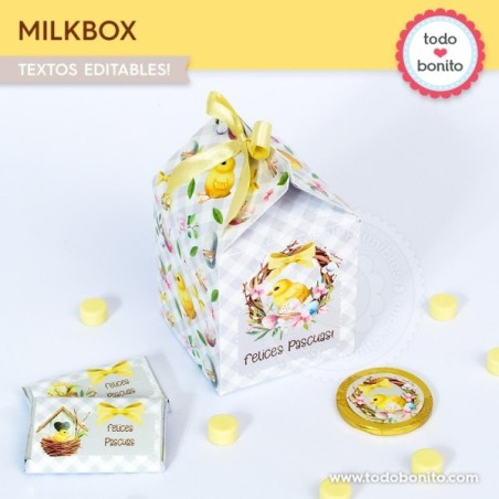 Pascuas pollito: cajita milkbox