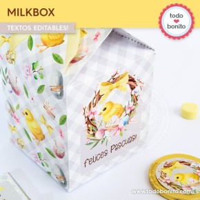 Pascuas pollito: cajita milkbox